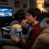 Collectible Helmet Shaped Popcorn Bucket Container with Removable Lid Durable Plastic Material for Movie Theater and Home Use ONE SIZE