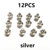 M4 bicycle pedal bolts  MTB pedal Stainless Steel skid-proof screws cycling pedal parts pin silver-12pcs