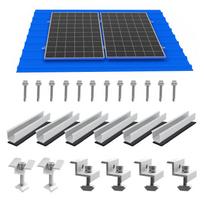 Solar Panel Mount Bracket Kit with 4.72IN/120mm Mini Rails, Middle Clamps, End Clamps and Rubber Pads for Shingle, Slate, Wood 2Packs