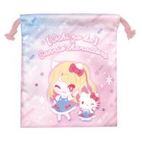 K Company Oshi no Ko x Sanrio Characters Drawstring Bag Ruby Hello Kitty H205 x W180mm OSAC-KC-RB