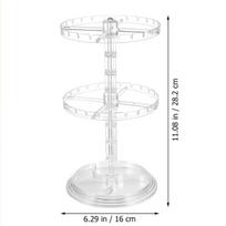 1pc Double layered rotating jewelry rack, transparent tree shaped jewelry display rack, earring and necklace storage rack gryna