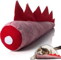 Cat Toys Dinosaur Catnip Stress Relief Interactive Indoor Cat Kicker Cat Toys With Bells raudona