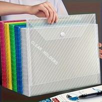 10Pcs A4 Transparent File Bag Plastic Documents Filing Storage Bag Student Organizer Information Pocket Folders Stationery balta