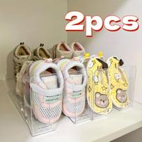 2-Pack Transparent Shoe Rack, Space-Saving Shoe Storage Organizer for Home Entryway, Shelf Dividers gryna
