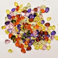 Sri Lanka Natural Sapphire 18 Pcs 5x3 mm CERTIFIED Multicolor Pear Cut Gems Lot 5 mm approx. įvairiaspalvis