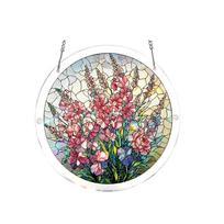 2D Acrylic Hanging Puzzle Suncatcher Window Ornament with Chain Floral and Landscape Design for Home Decoration and Gift