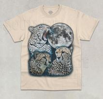 Three Cheetah Moon T- Shirt Funny Wolf Parody Wild Animal Lover Graphic  Shirt 3XL