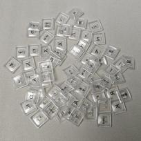 70Key Chocfox CFX Ultra Thin PBT Keycaps, Black White Transparent, Suitable for Kailh Choc V1 Mechanical Keyboard