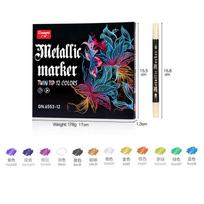 Guangna Brush Metallic Marker Pens Permanent Art Marker For Manga Crafts Scrapbooking School Stationery Supplies 12/24/36Color
