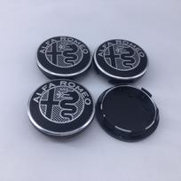 4pcs 50MM ForAlfa Romeo Giulia Giulietta 159 156 MITO Stelvio GT Car Emblem Wheel Center Covers Hub Cap Stickers Auto Refit 4pcs 50mm black caps