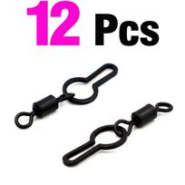 MNFT 12Pcs PVA Bag Clip Swivel Carp Fishing Mesh End Tackle Terminal Tackle Rolling Swivel Snaps Clips for Fishing