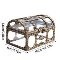 ABS Transparent Pirate Treasure Box Crystal Gem Jewelry Box Storage Organizer Chest Treasure for Jewelry Gem Trinket Box for Kid
