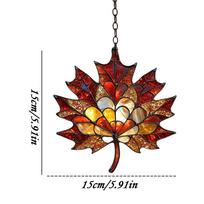 2D Autumn Maple Lea f Suncatcher For Window, Acrylic Maple Leaves Hanging Ornament Fall L eaf Decor Pendant For Garden Party