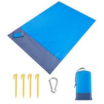 Sheet Tarp Hiking Folding Camping Mat Waterproof Beach Mat Anti-Sand Blanket Outdoor Picnic Pad 200cmx145cm mėlyna