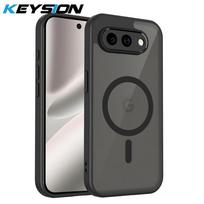 KEYSION Magnetic Phone Case for Google Pixel 10A 9A Silicone+PC Matte Translucent Black Shockproof Cover for Google Pixel 9A 10A for Pixel 10A juoda
