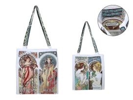 Torba Na Ramię Materiałowa Alfons Mucha Carmani Na Zakupy Dla Kobiet
