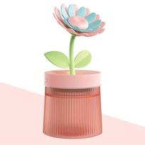 2026 Humidifier Portable USB Ultrasonic Colorful Cup Aroma Diffuser Cool Mist Maker Flower Air Humidifier Purifier With Light USB rožinė