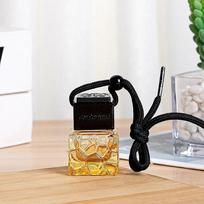 Car Air Freshener Empty Bottle Essential Oil Perfume Bottle with Black Caps Car Air Freshener Hanging Glass Bottles Amagi geltona