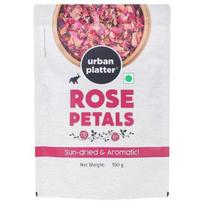 Urban Platter Džiovinti saulėje rožių žiedlapiai, 100g (100% Valgomi, Džiovinti saulėje | Gulab Patti | Džiovinti rožių žiedlapiai | Naudoti arbatoje, kepiniuose, gaminant rožių vandenį, rankdarbiams) pink