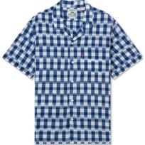 Levis Color Block Plaid Comfortable Short Sleeve Shirt Men shirts Blue White 72625-0089 S