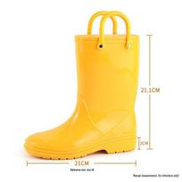 Kids' Cartoon Waterproof Mid-Calf Rain Boots with Handles - Stormproof for Boys & Girls 20 geltona