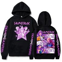 Kpop Demon Hunters Fanmerch Mira Rumi Zoey Huntrix Hoodie Harajuku Pullover Tops Man Woman Sweatshirt Fans Gift Fashion HipHop S