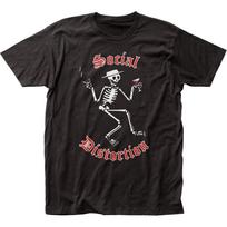 Social Distortion Skeleto Logotipas Vyriški Marškinėliai Rock And Roll Klasikiniai Grupės Marškinėliai Juodi S black