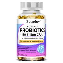 Bcuelov yeast free probiotic capsule active bacteria 36 strains prebiotics digestive enzymes enhance immunity and digestion absorption