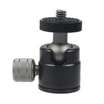 Mini rutulinė galvutė, skirta GoPro, skirta Osmo 360 laipsnių pasukama aliuminio lydinio 1/4 sraigtinė LED vaizdo lemputė Mobiliojo telefono DSLR fotoaparato monopodinio trikojo galvutės laikiklis juoda