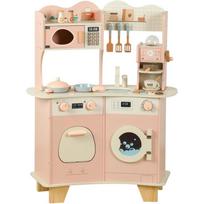 Play Wooden Kitchen Set Pretend Play For Kids With Realistic Accessories Toddlers Kitchen Playset With Dishwasher For Boys Girls