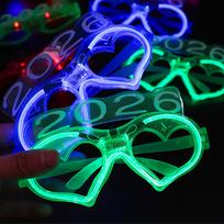 6 vnt. LED apšviečiami širdies formos akiniai Naktinio vakarėlio aksesuarai Patogūs, draugiško dizaino Plastikiniai rožinė