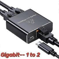 Gigabit RJ45 network splitter 1000Mbps 1 to 2 way LAN Ethernet adapter