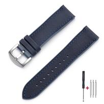 Nylon Silicone Watch Strap for Omega Stitching Sports Watch Band 18mm 20mm 21mm 22mm Waterproof Replacement Wristband for Men 18mm&with silver buckle