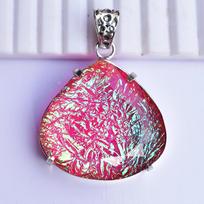 LAB-CREATED Certified Monarch Opal 925 Sterling Silver 90 Ct Pear Gem's Pendant 31.3 mm Approx įvairiaspalvis