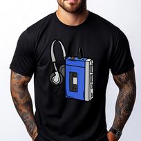 Love Mixtape 80 Blank Cassette Tape 1980s 90 Music Graphic Tees Female Men's Clothing Illustration Tops S įvairiaspalvis