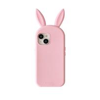 Mielas 3D triušio ausies silikoninis telefono dėklas, skirtas For Iphone 17 13 14 1 16 Pro Max, Japonijos Ins, juokingas animacinis, atsparus smūgiams galinis dangtelis iPhone 13 white