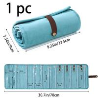 Velvet Jewelry Storage Bag Small Fragrance Style Multi-layer Earring Necklace Travel Portable Rolling Fashion Organizer Bag žalia