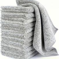6/12 Pack Microfiber Cleaning Cloths - Highly Absorbent & Lint-Free Kitchen Towels, Non-Stick Oil & Stain Remover for Dishes 6pcs pilka