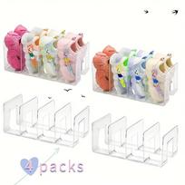 Transparent Acrylic Shoe Rack For, a Solution for Closets, Featuring a 4-Compartment Design for Shoes, Stackable Shoe Organizer