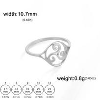 Triskele Triskelion Ring Stainless Steel Triple Spiral Amulet Finger Rings Vintage Jewelry Birthday Gift for Women 7 sidabras