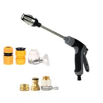 High Pressure Water Spray Gun with 6 Connector Adapters Compatible with Garden Hose Quick Connect Fittings for Outdoor Cleaning and Washing One Size