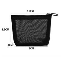 S/M/L Black Mesh Cosmetic Bags Transparent Portable Travel Toiletry Lipstick Case Makeup Bag Storage Pouches Organizer Wholesale 1PC