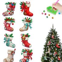 8Pcs Acrylic Special Shaped Christmas Cartoon Diamond Painting Hanging Ornaments Kit Hanging Diamond Art Kits Bedroom Decoration