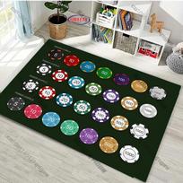 Funny Texas Poker Theme Carpet Rug for Living Rooms Bedrooms, Office Areas, Large Area Non-Slip Decoration Mat Gift for Friends 40cm x 60cm