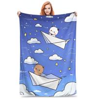 Bear Cartoon Cute Bubu Dudu Blankets Flannel Summer  Portable Super Warm Throw Blanket for Bed Outdoor Quilt 75x90cm