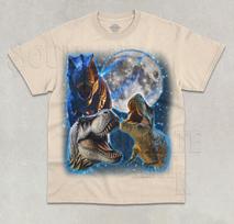 Three T-Rex Dino T- Shirt Funny Three Wolf Parody Dinosaur Unisex Graphic  Shirt 2XL