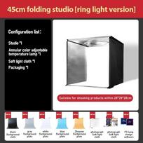 45/65cm Studio LED Light Box Folding with Background Studio Softbox Ring Light Board Photography Box and Bag For Studio Shooting