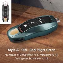 For Porsche Cayenne 2011-2024 Panamera 911 Taycan Macan 14-24 718 Cayman Boxster Solid Color ABS Car Key Case Cover Accessories