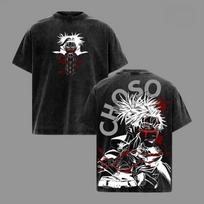 Anime Jujutsu Kaisen Choso Print T-shirt Men Women Short Sleeve Clothing Cotton Tshirt Retro Washed T Shirt Tops M