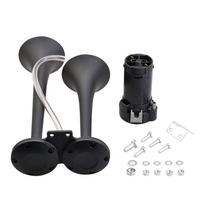 Car Air Horn 12V Black Low And High Tone Stainless Steel Dual Trumpet For Car Horn Speaker For Trucks Automobile Motorcycle 12V